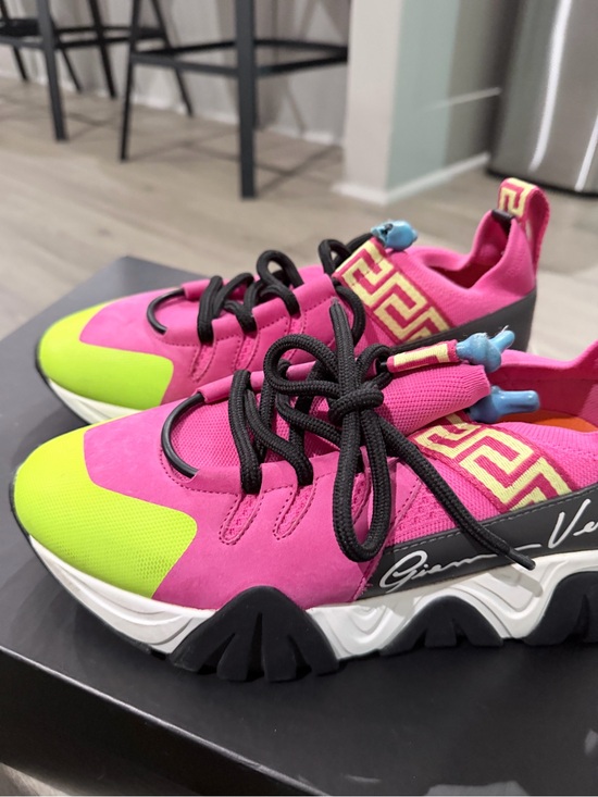 Versace Shoes - Versace Pink & Neon Green Women's Chunky Sneaker